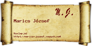 Marics József névjegykártya