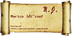 Marics József névjegykártya
